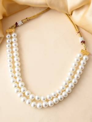 Double line pearl necklace 2