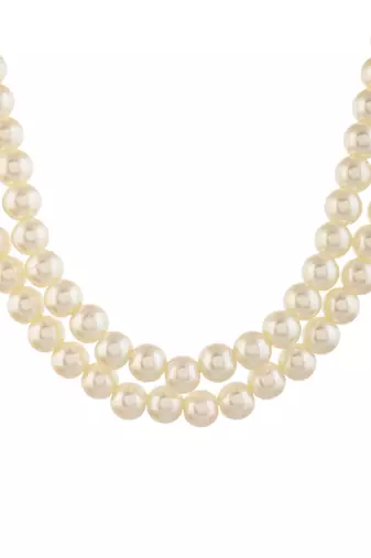 Double line pearl necklace