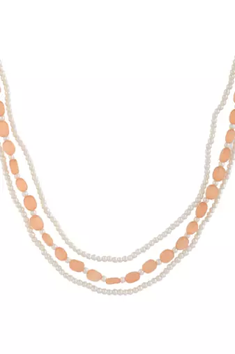 Layered beads pearl necklace
