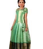 Green golden pillar pattu pavadai