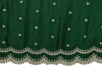 Green embriodred Art silk neckless saree with blouse piece 5