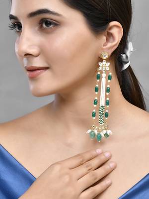 Long pearl kundan earrings 1