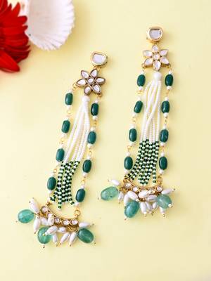 Long pearl kundan earrings 2