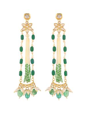 Long pearl kundan earrings 3