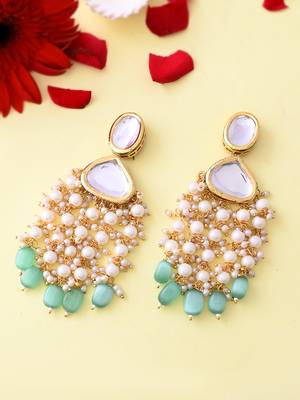 Long kundan pearl earrings 2