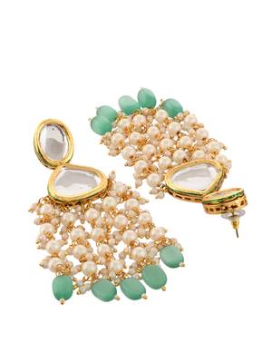 Long kundan pearl earrings 3