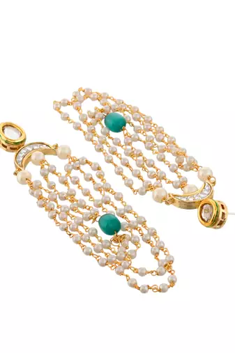 Chandelier pearl kundan earrings