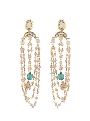 Chandelier pearl kundan earrings 4