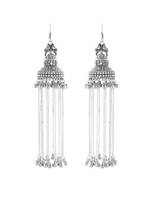 Oxidised silver long jhumki 3