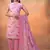 Pink cambric cotton fabric foil printed festive wear suit
