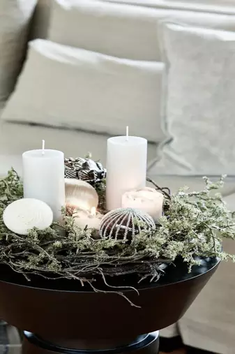 Voidrop pure wax cinnamon fragranced (cinnamon) pillar candles, set of 4 scented pillar candles color white
