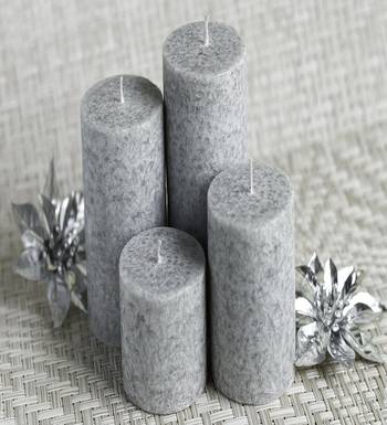 Voidrop pure wax cinnamon fragranced (cinnamon) pillar candles, set of 4 scented pillar candles color grey 1