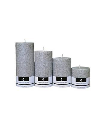 Voidrop pure wax cinnamon fragranced (cinnamon) pillar candles, set of 4 scented pillar candles color grey 2