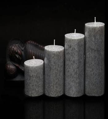 Voidrop pure wax cinnamon fragranced (cinnamon) pillar candles, set of 4 scented pillar candles color grey 3