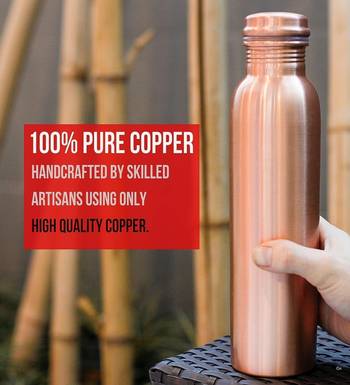 Voidrop pure copper water bottle leak proof 1 ltr brown-copper vessel water bottle-capacity 34 oz plain copper bottle 2
