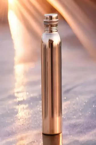 Voidrop pure copper water bottle leak proof 1 ltr brown-copper vessel water bottle-capacity 34 oz plain copper bottle