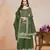 Green gold crush fabric embroidery work heavy looks palazzo dress