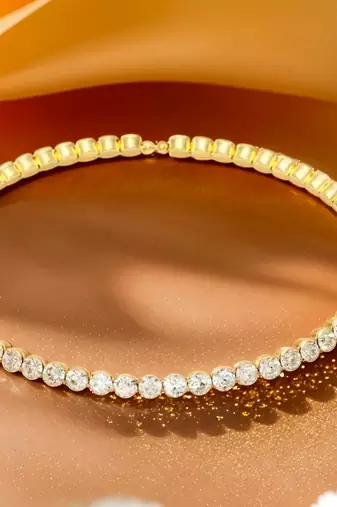 Mansiyaorange single line white  ad stone choker set for girls and women