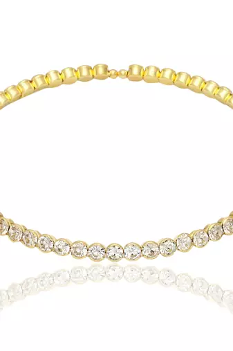 Mansiyaorange single line white  ad stone choker set for girls and women