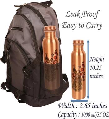 Voidrop peacock design 1 ltr leak proof pure copper water bottle-copper vessel water bottle peacock design 3