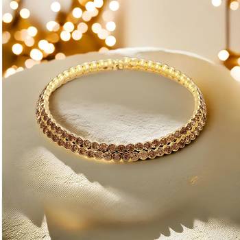 Mansiyaorange double line  copper golden ad stone choker set for girls and women 3