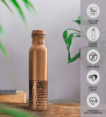 Voidrop round hammered pure copper bottle 1