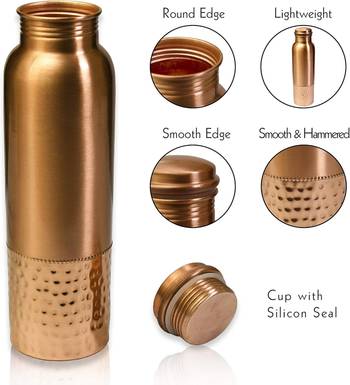 Voidrop round hammered pure copper bottle 2
