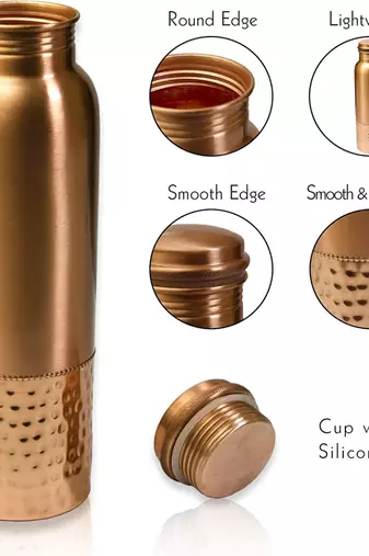 Voidrop round hammered pure copper bottle