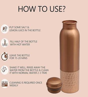 Voidrop round hammered pure copper bottle 4