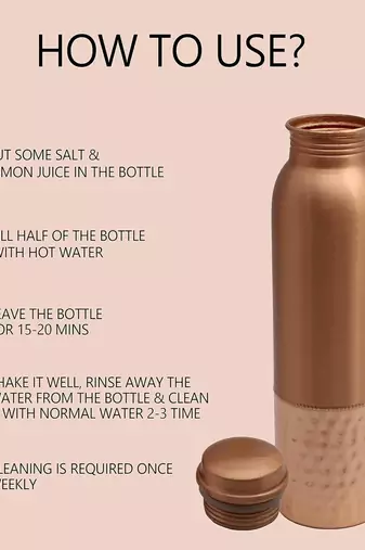 Voidrop round hammered pure copper bottle