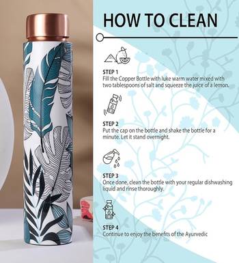 Voidrop meenakari leaf design 750 ml leak proof pure copper water bottle-copper pure copper bottle leaf design 3