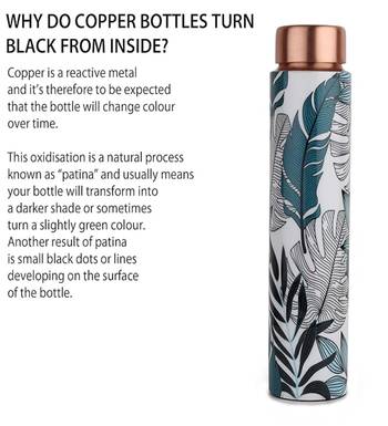 Voidrop meenakari leaf design 750 ml leak proof pure copper water bottle-copper pure copper bottle leaf design 5