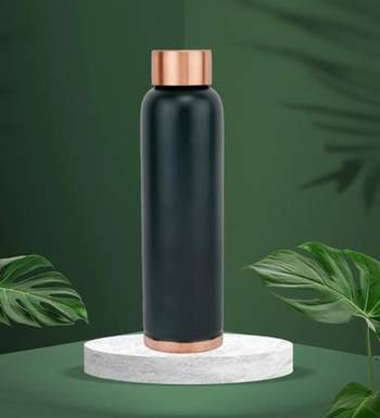 Voidrop green 1ltr leak proof pure copper water bottle matte finish-copper plain green copper bottle 1