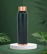 Voidrop green 1ltr leak proof pure copper water bottle matte finish-copper plain green copper bottle