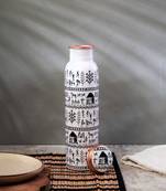 Voidrop meenakari design 1 ltr leak proof pure copper water bottle-copper bottle-capacity 34 oz pure copper bottle