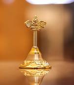 Voidrop Gold Polish Pooja Bell Garuda Ghanti, Hand Bell (Height- 4 Inch)