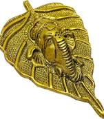Voidrop beautiful gold plated leaf ganesh face wall hanging