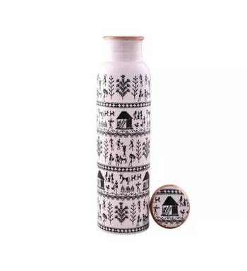 Voidrop meenakari design 1 ltr leak proof pure copper water bottle-copper bottle-capacity 34 oz pure copper bottle 4
