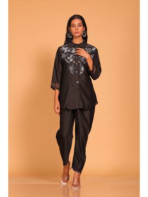 Black coset hand embroidery 3
