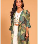 Light multicolour long top with pant hand embroidery