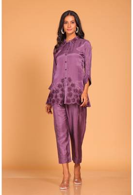 Purple  coset hand embroidery 3