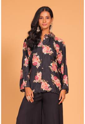 Black plazo top embroidery hand embroidery 2
