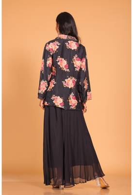 Black plazo top embroidery hand embroidery 4