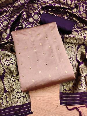 Light pink georgette sequence dress material with dupatta 1