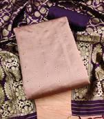 Light pink georgette sequence dress material with dupatta