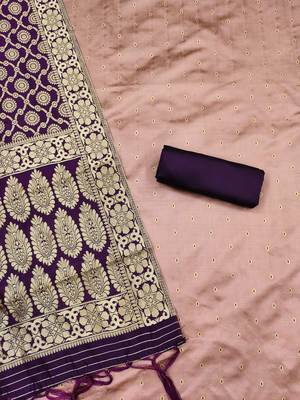 Light pink georgette sequence dress material with dupatta 2