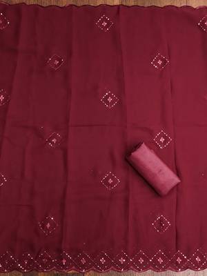 Stylish brown embroidered dress material with dupatta 3