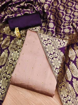 Light pink georgette sequence dress material with dupatta 5