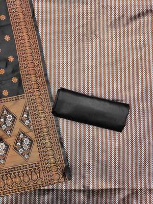 Black jacquard silk weaving dress material with dupatta 2