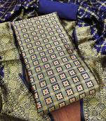 Passionate Blue banarasi silk weaving dress material with dupatta for women